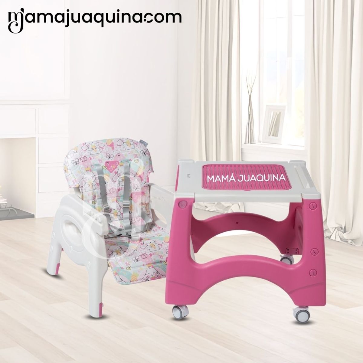 BABY - Silla de Comer 3 en 1 «CHAIRMAN» Pink
