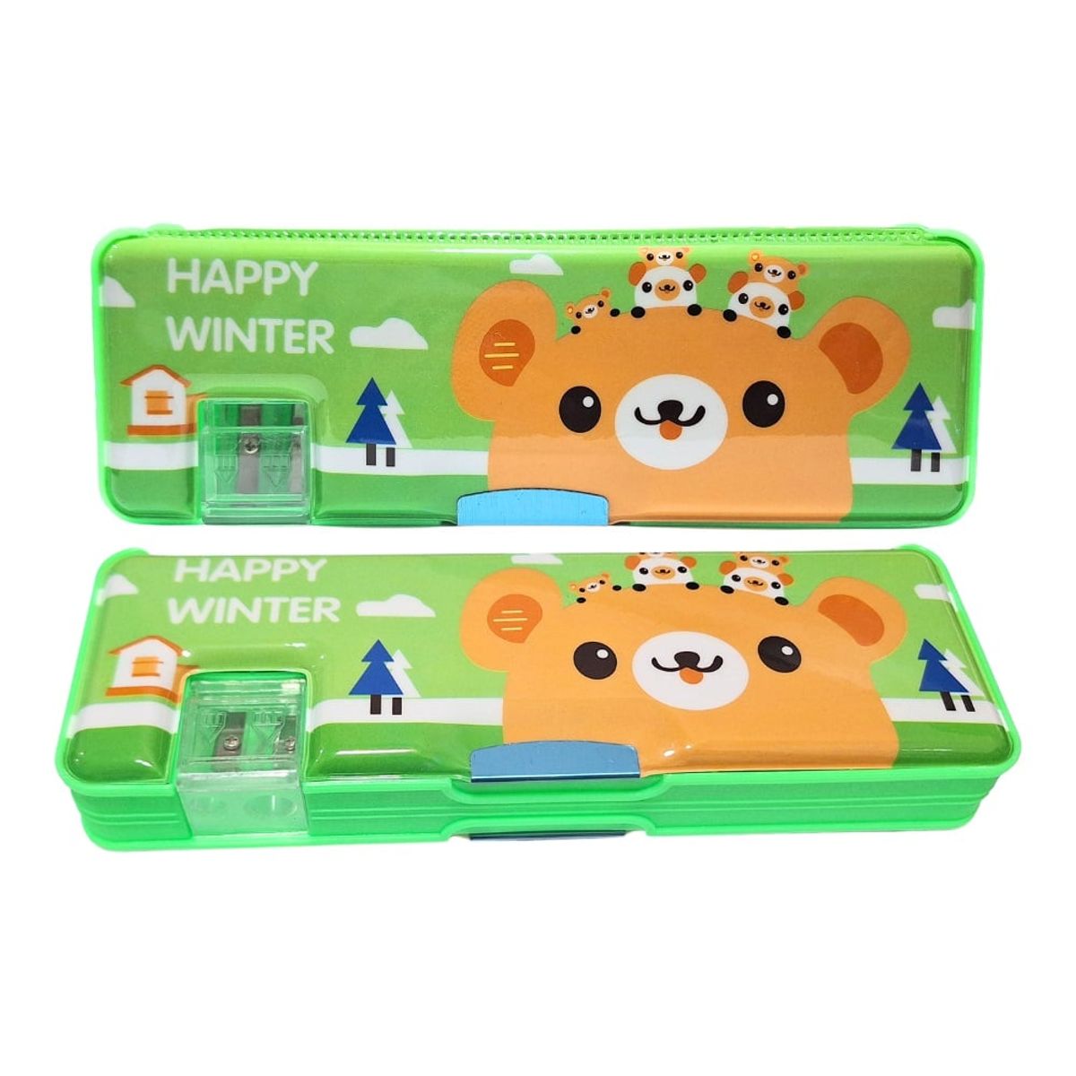 GENERICO - Cartuchera Kawai Oso Verde Imantada con Tajador