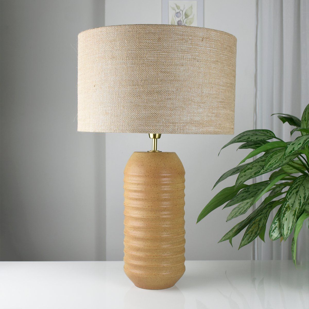 GENERICO - Lámpara de mesa Cafú Ceramica Beige