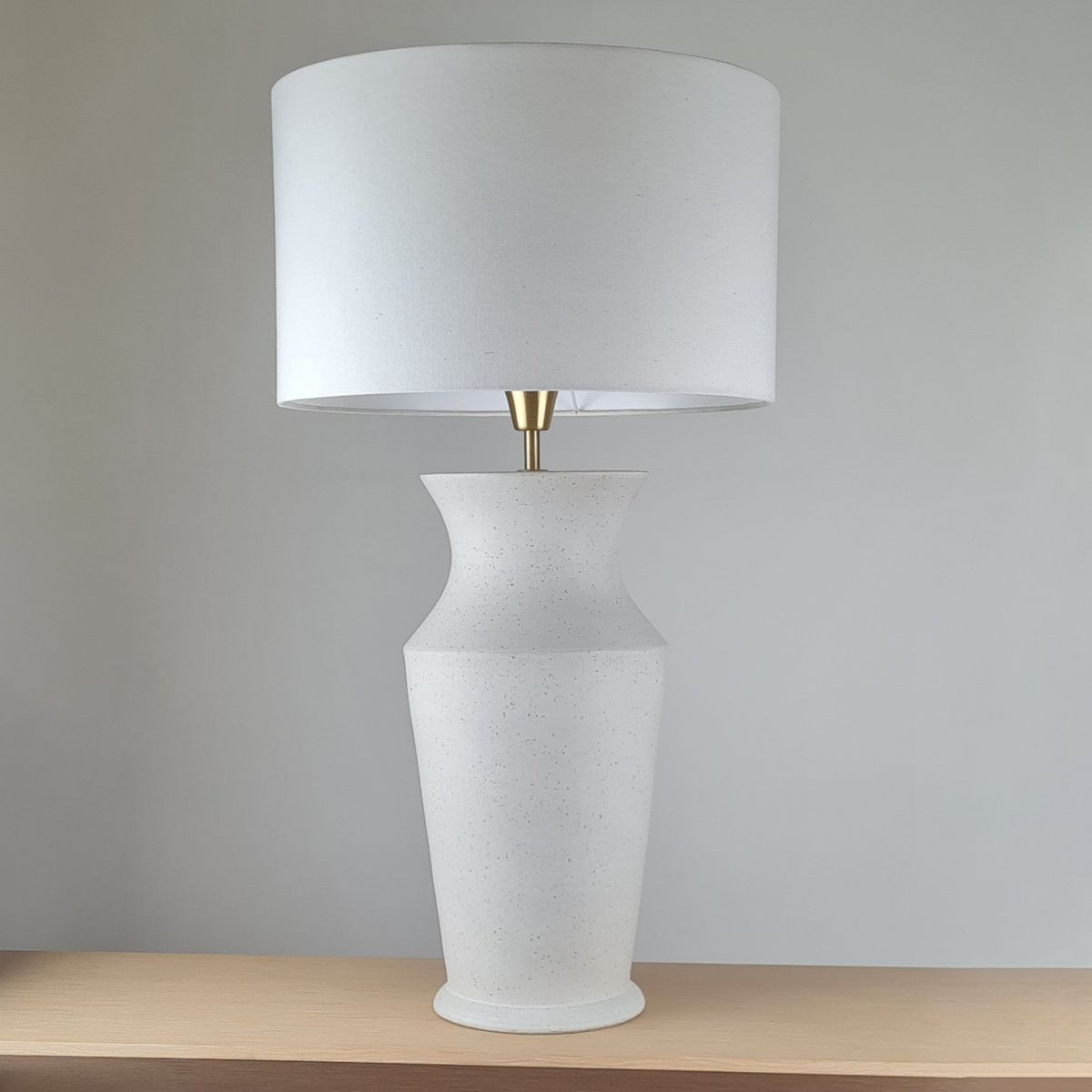 GENERICO - Lámpara de mesa Alabastro Blanco Ceramica