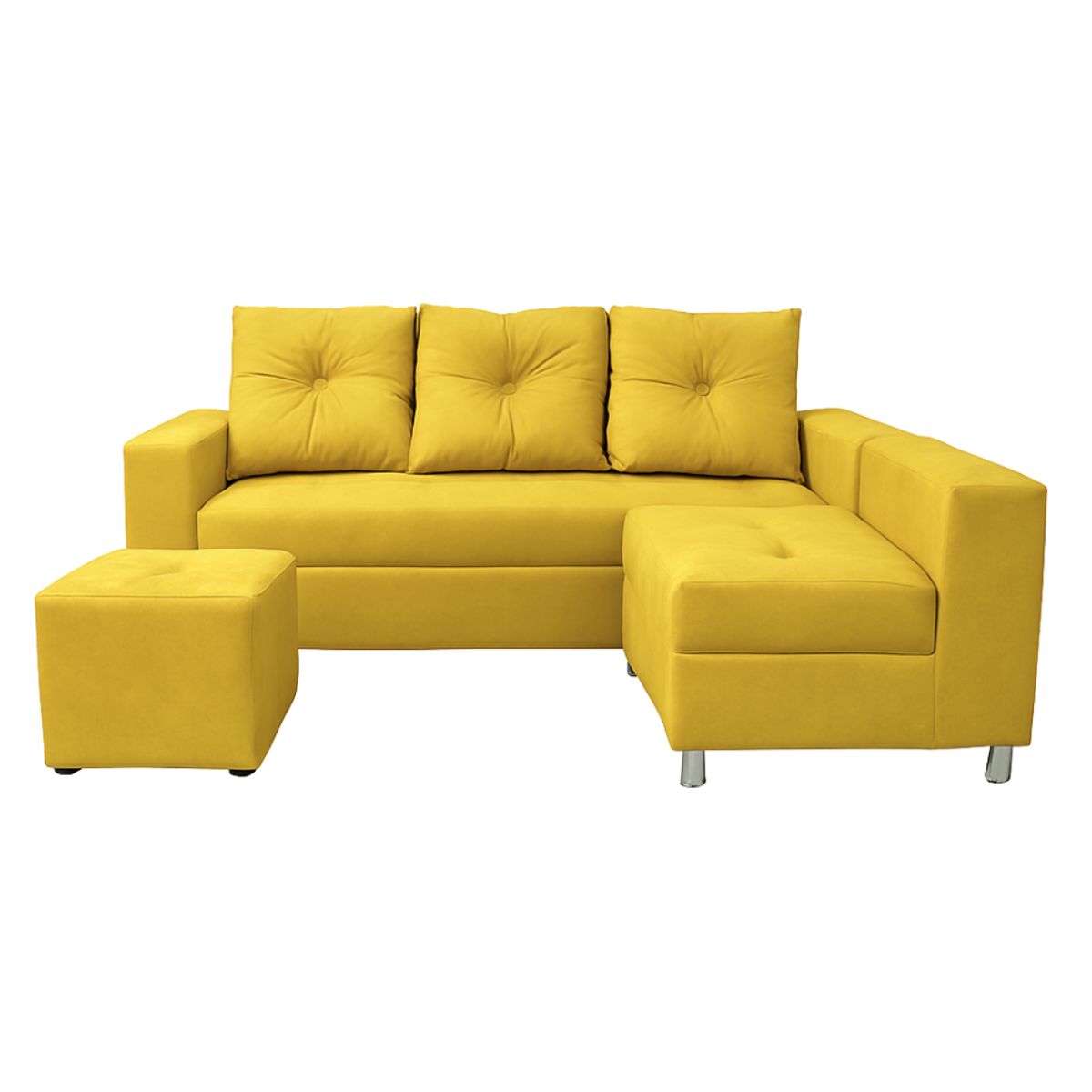 GENERICO - Sofá Seccional Minimalista Perú + Puff de Regalo - Amarillo