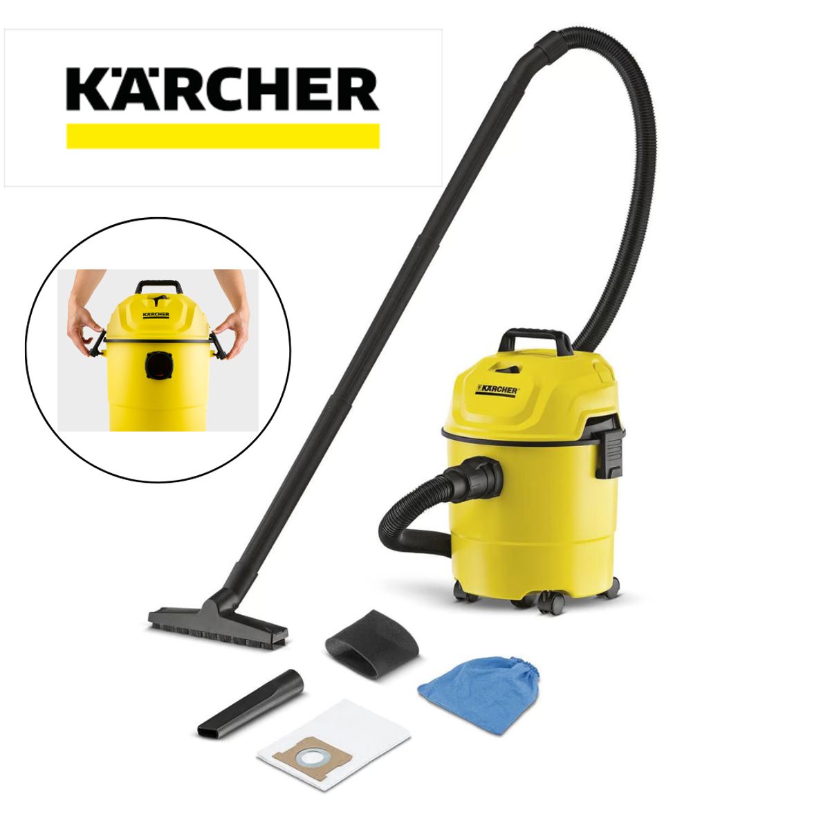 KARCHER - Aspiradora Multiuso Karcher de 1200w 15L Para Polvo y Agua