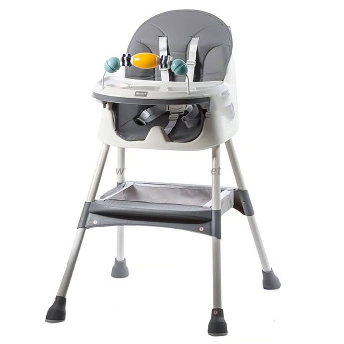 EBABY - Silla de Comer Ebaby Plegable Doble bandeja LULU Gris