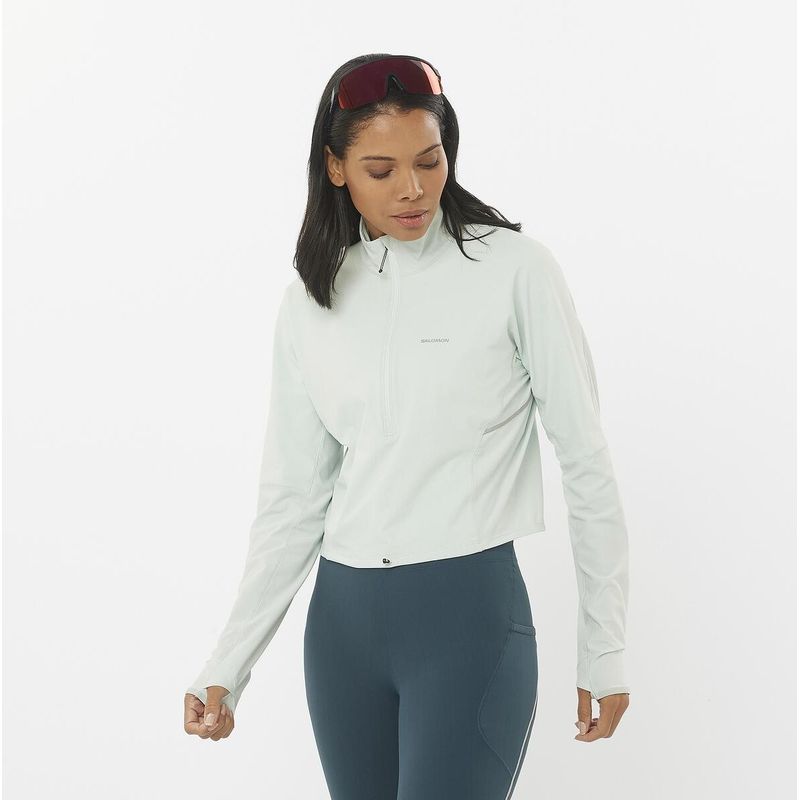 SALOMON - Polera Sense Aero Hybrid Cropped Mujer - Salomon