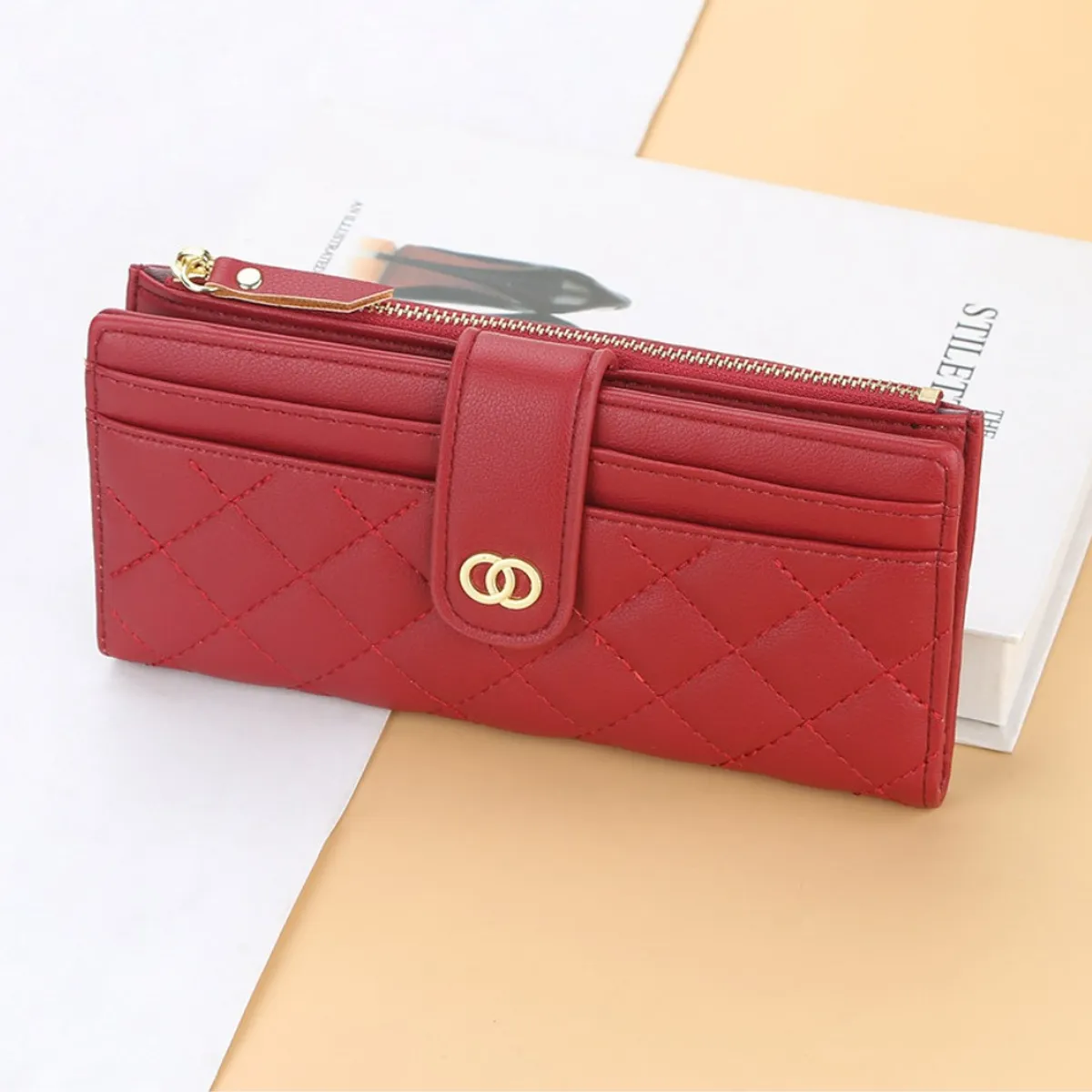 BAELLERRY - Billetera de cuero vegano PU para dama NR082