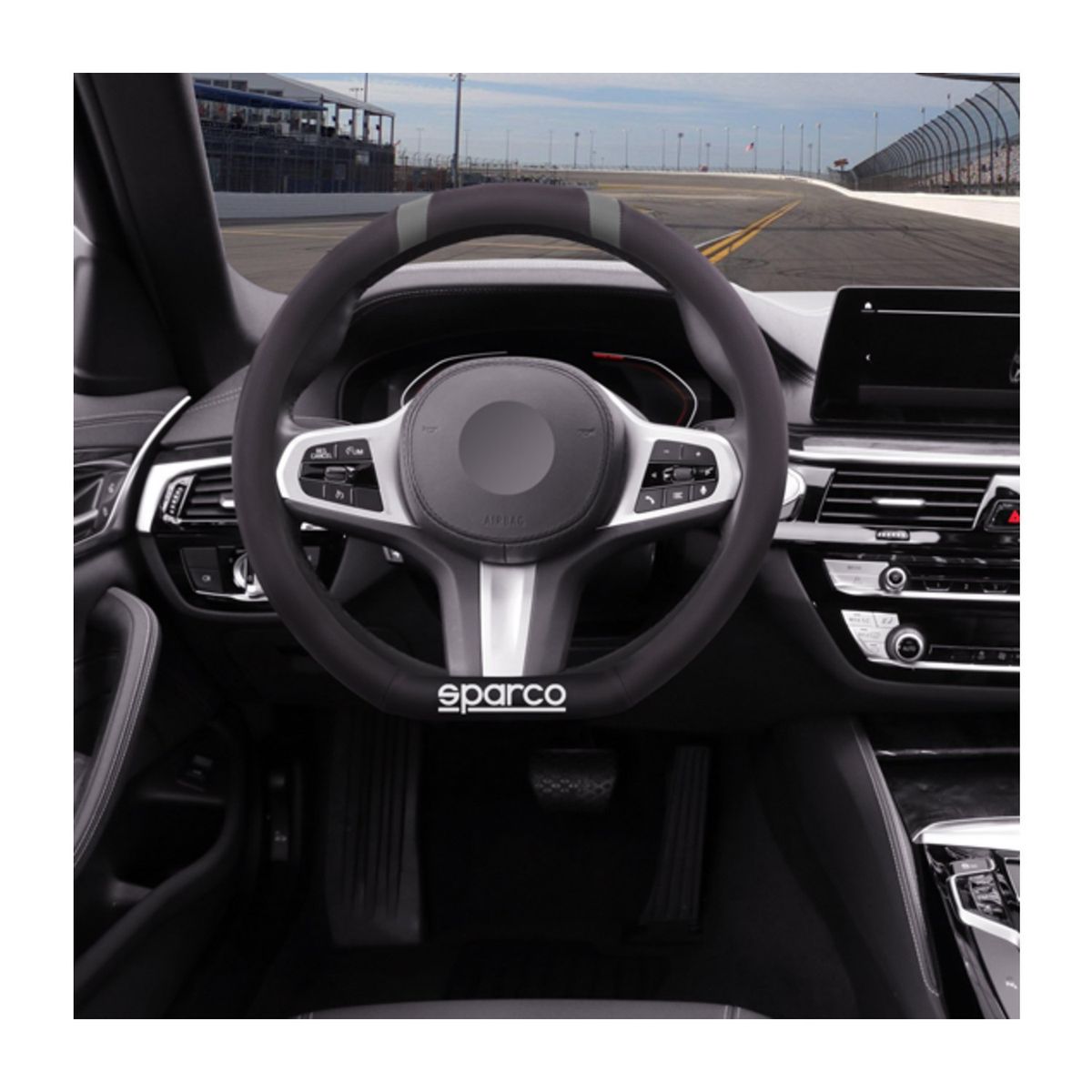 SPARCO - Cubre Volante NegroGris Para Auto SPC1114GR