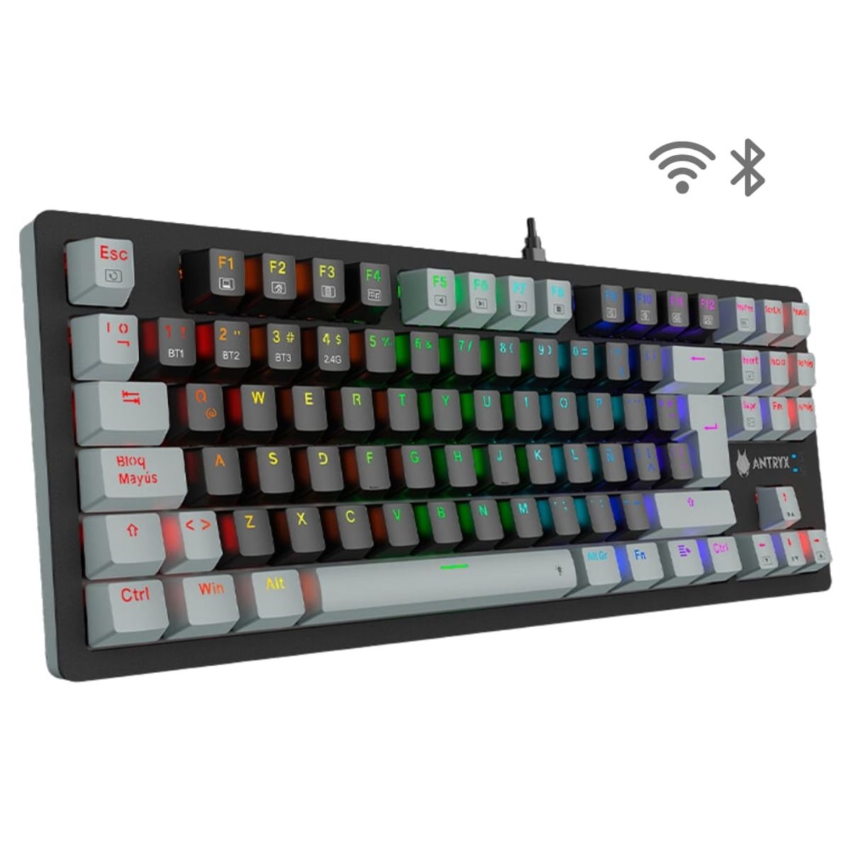 ANTRYX - Teclado Mecanico Wireless Antryx MK845 TRIX Switch Rojo USB Bluetooth