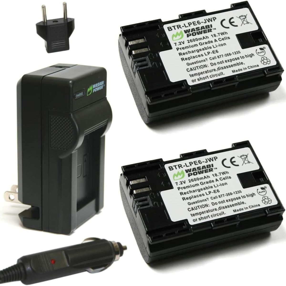 WASABI POWER - Bateria Canon LP-E6 LP-E6N 2600mAh Wasabi Power