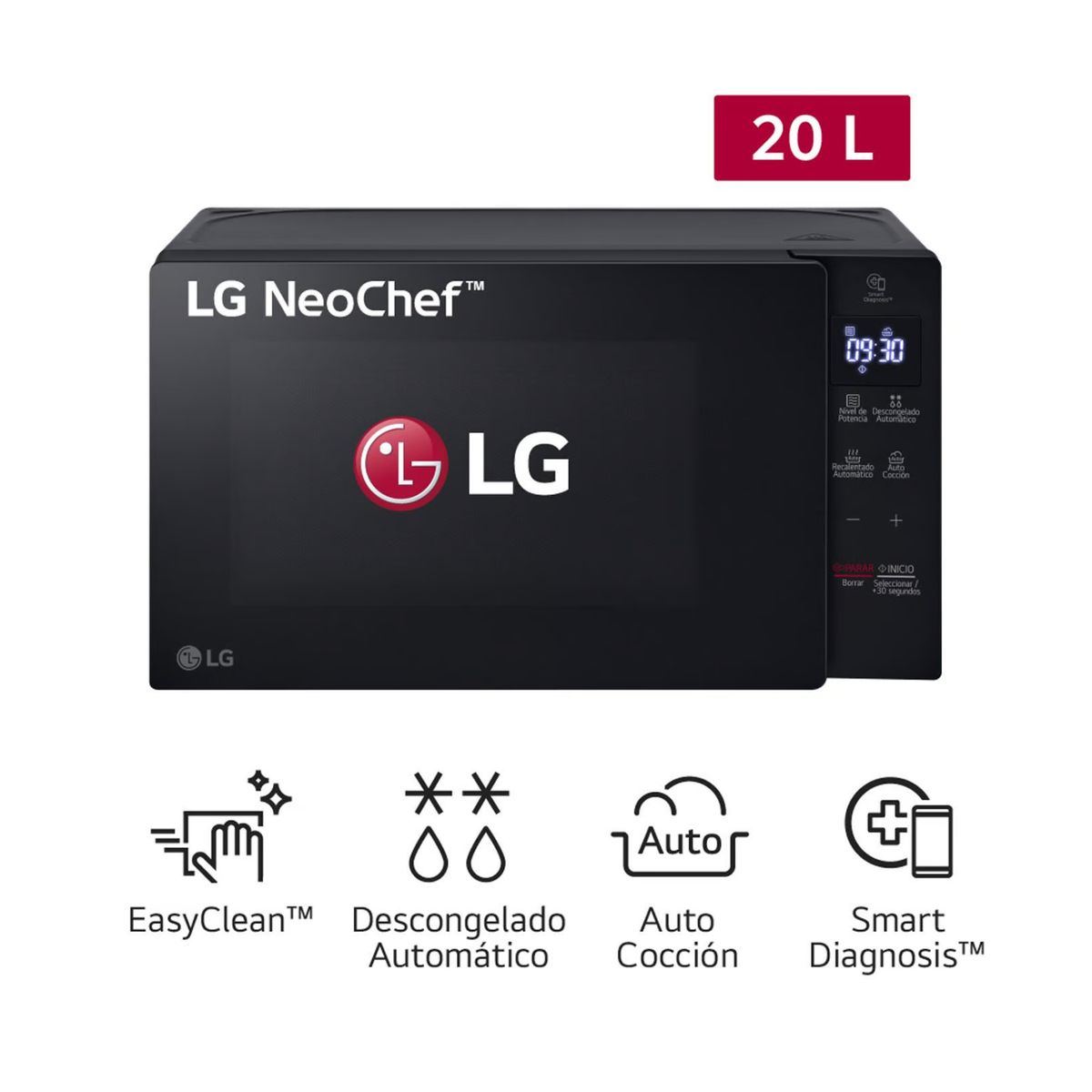 LG - Horno Microondas MS2032GAS 20L con EasyClean LG