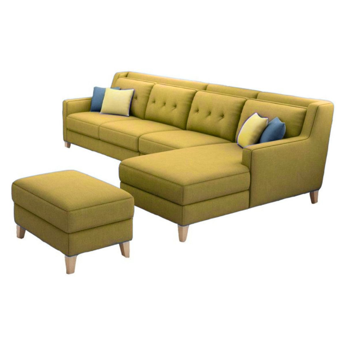 GENERICO - Seccional Derecho Barroco + banqueta de regalo - Amarillo