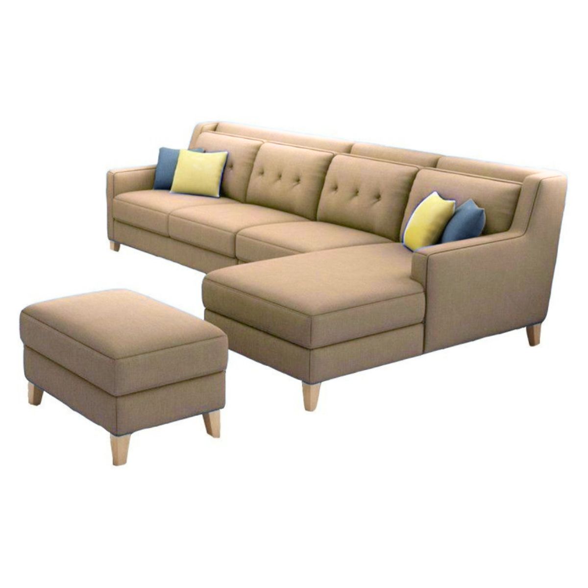 GENERICO - Seccional Derecho Barroco + banqueta de regalo - Beige