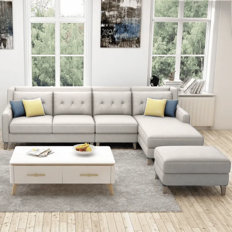 GENERICO - Seccional Derecho Barroco + banqueta de regalo - Blanco