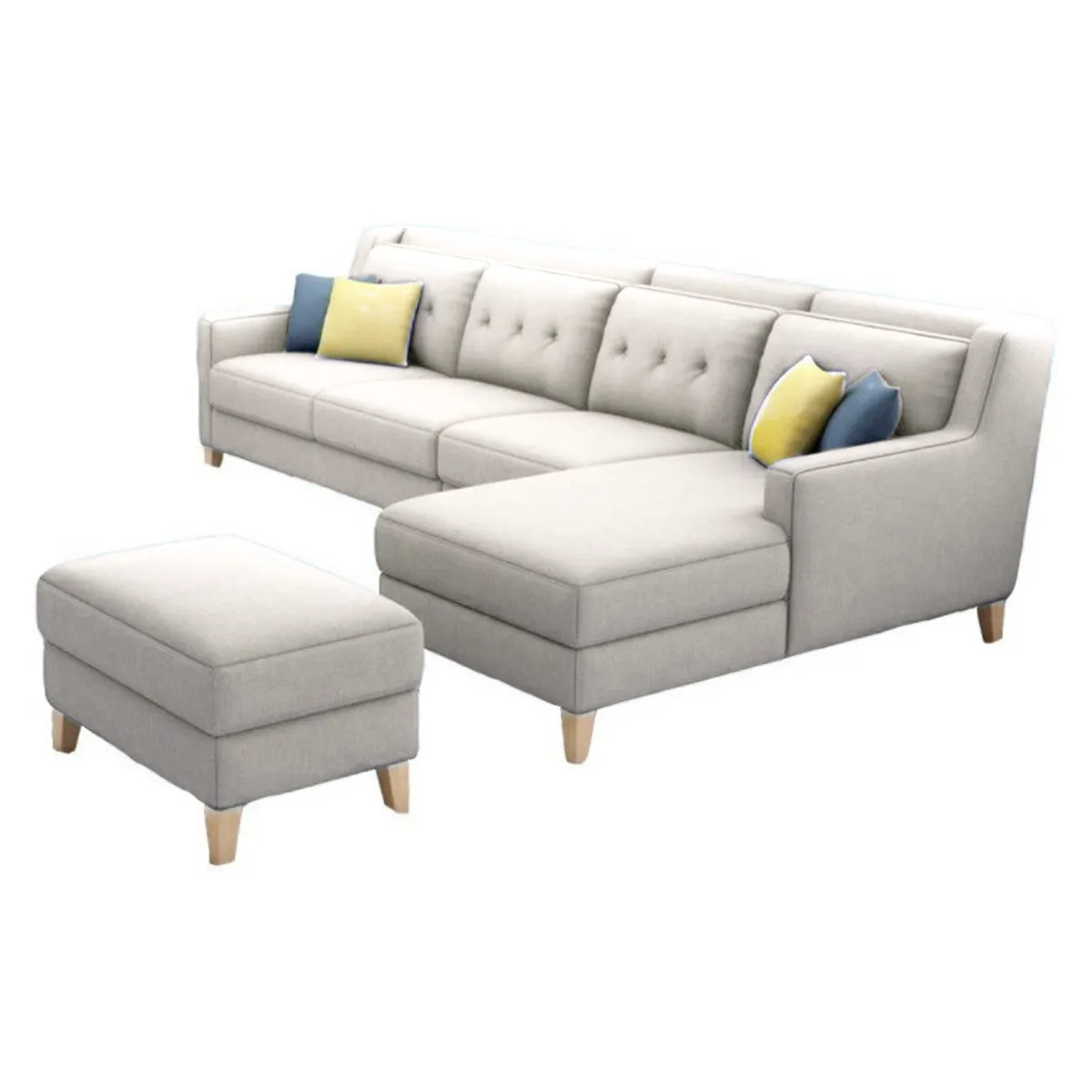 GENERICO - Seccional Derecho Barroco + banqueta de regalo - Blanco