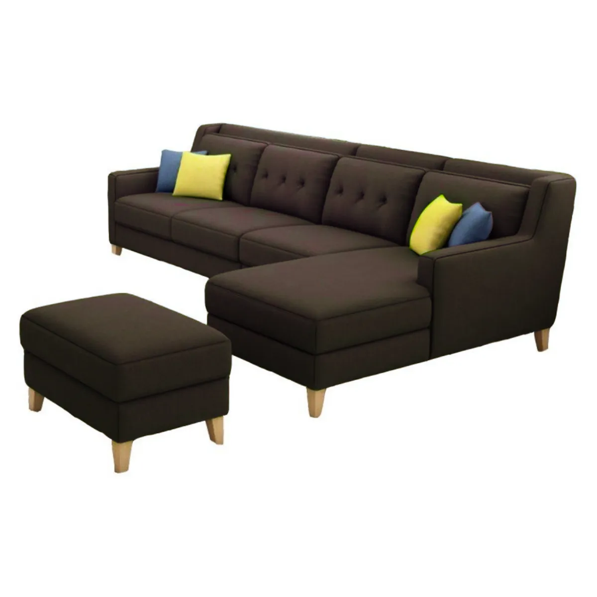 GENERICO - Seccional Derecho Barroco + banqueta de regalo - Marrón