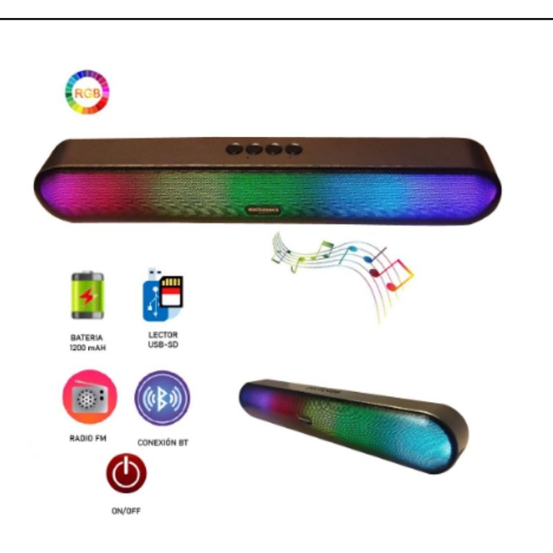 MICRONICS - PARLANTE MICRONICS PORTATIL LUXOR MIC S200 LUZ RGB