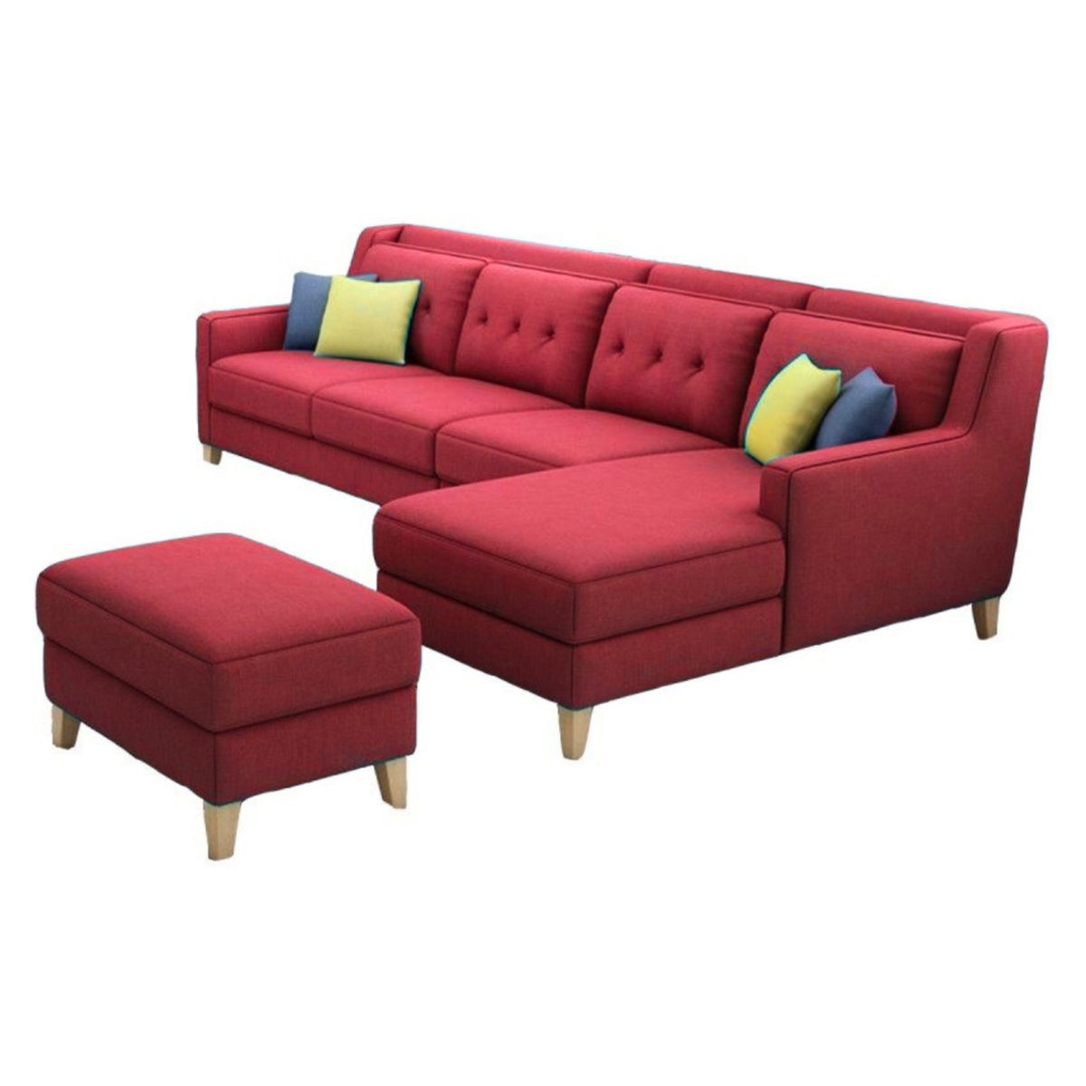 GENERICO - Seccional Derecho Barroco + banqueta de regalo - Rojo