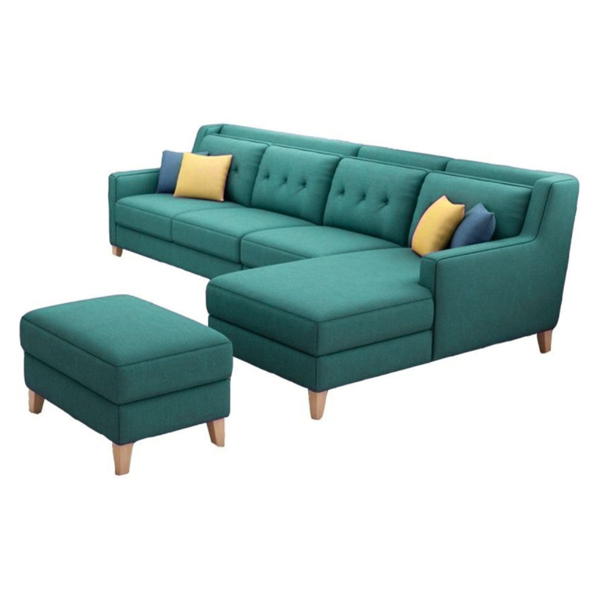 GENERICO - Seccional Derecho Barroco + banqueta de regalo - Turquesa