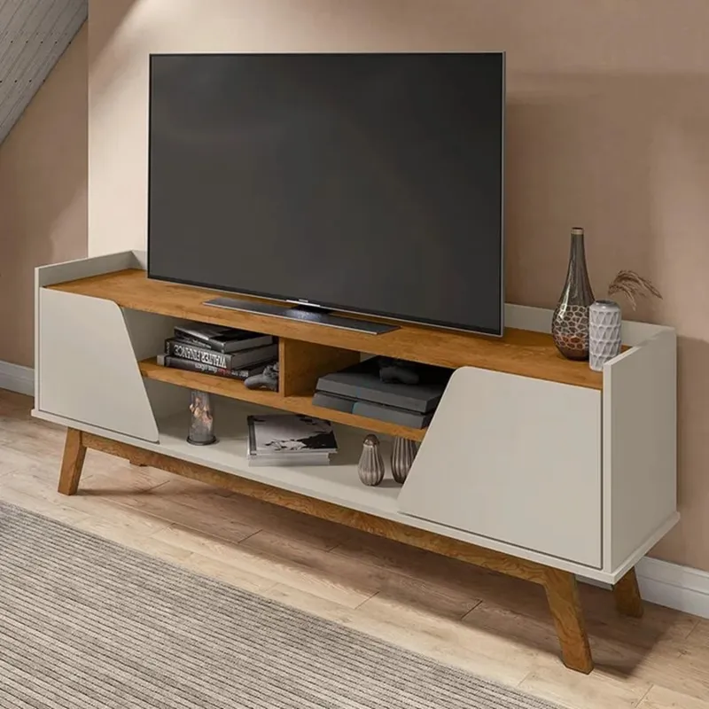 GENERICO - Mueble de TV 55 Sakaki Blanco y Marrón R&R MUEBLES