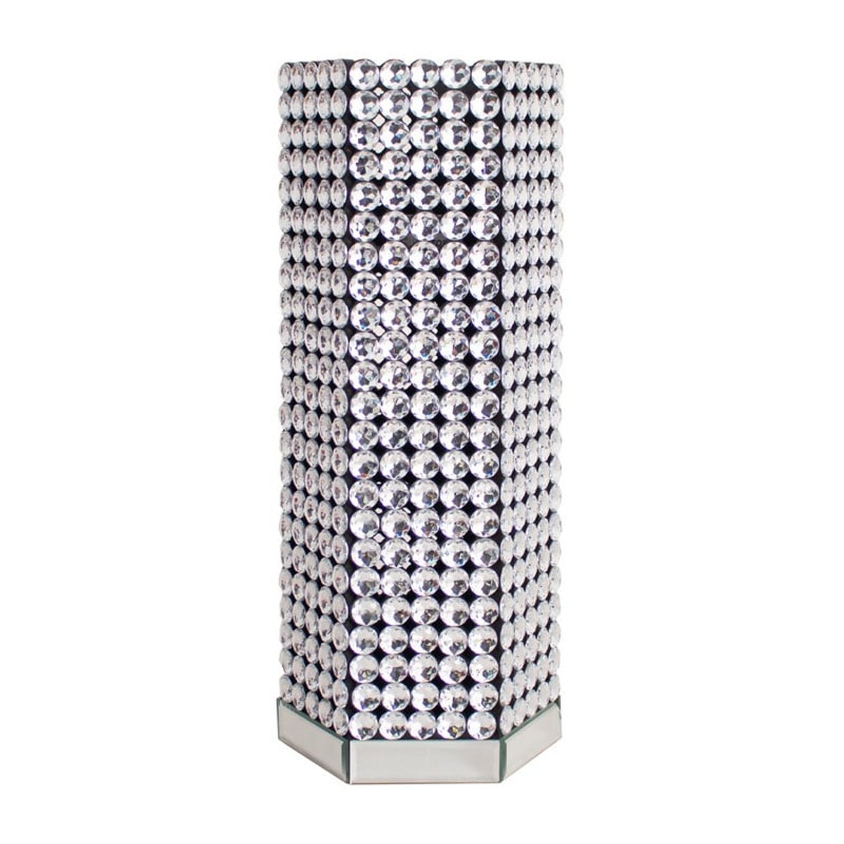 PANADECOR - Florero Panadecor De Acrílico Rectangular Espejado Plateado Con Relieve 50Cm