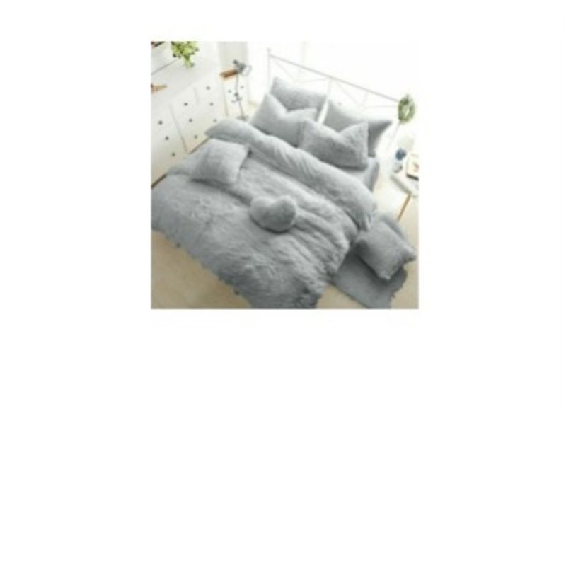 GENERICO - CUBRECAMA DOS PLAZAS DE PELUCHE PELO CORTO PLATA