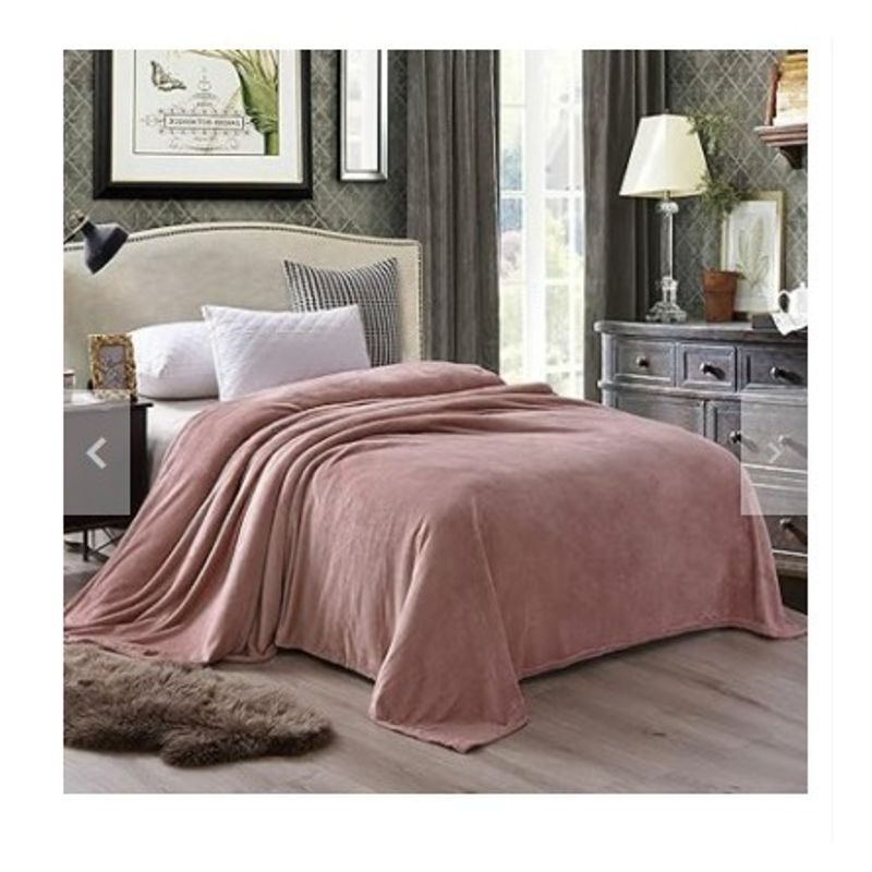 GENERICO - CUBRECAMA  TRES  PLAZAS KING DE PELUCHE PELO CORTO PALO ROSA