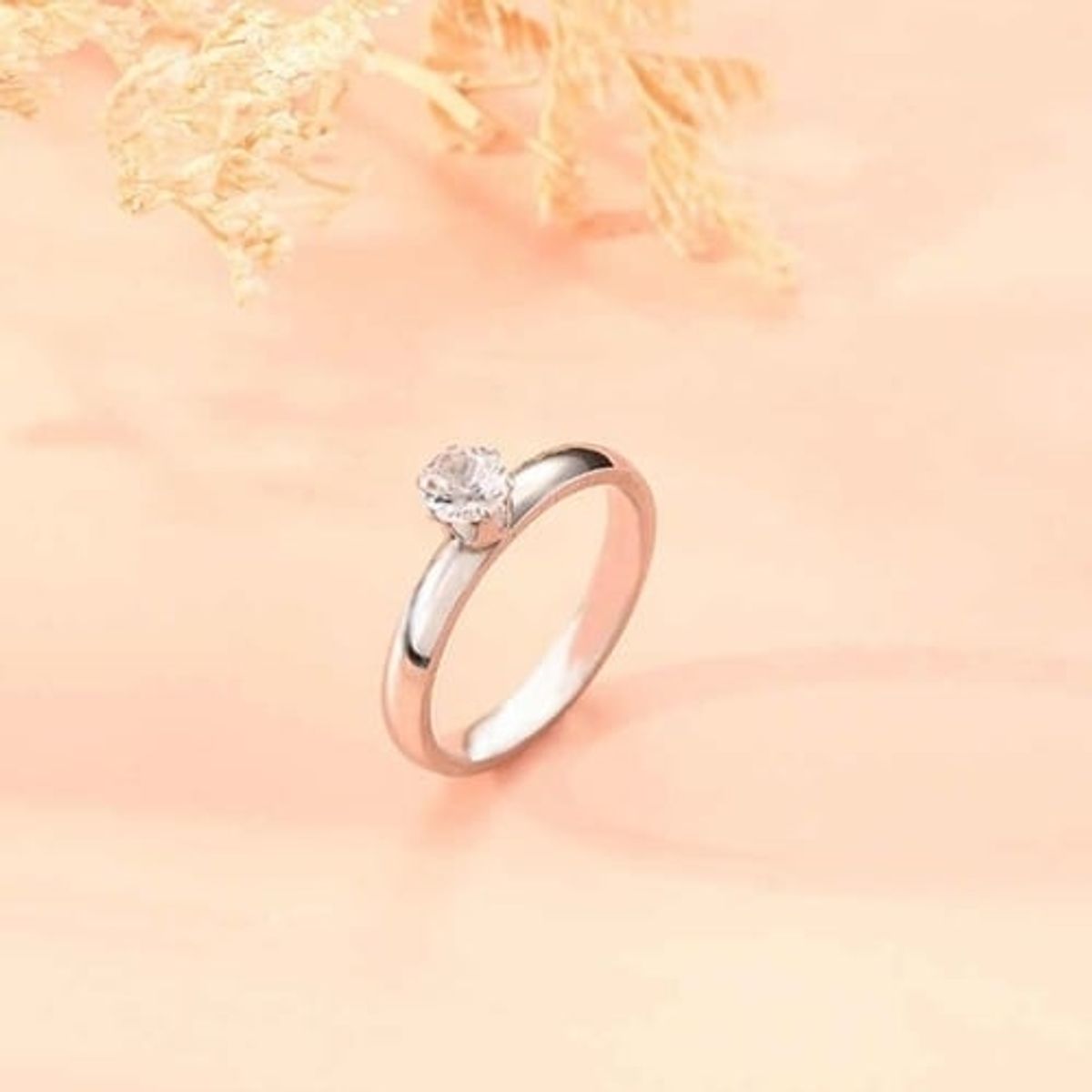 GENERICO - Anillo solitario piedra en Medio Mujer compromiso san valentin