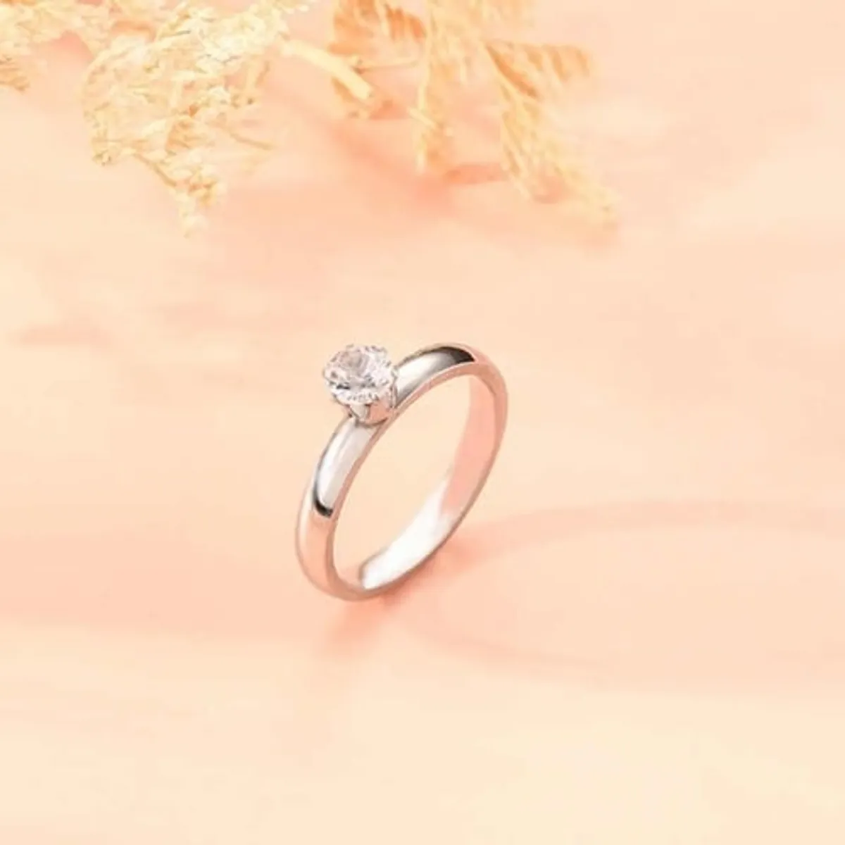 GENERICO - Anillo solitario piedra en Medio Mujer compromiso san valentin