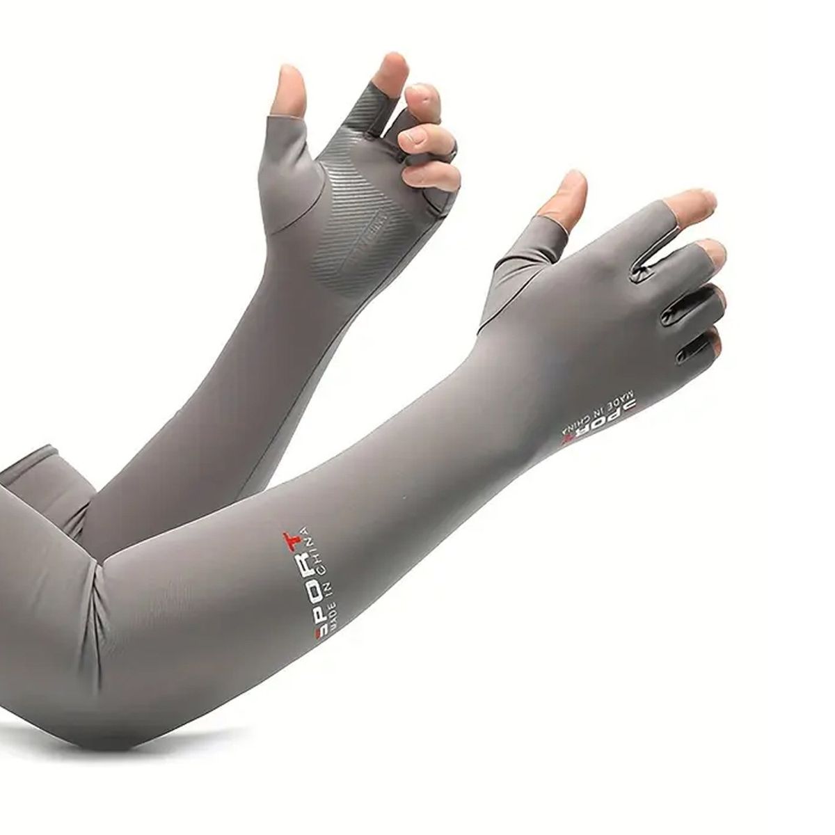 GENERICO - MANGAS PARA BRAZOS MANOS ANTIDESLIZANTES PROTECCIÓN UV GRIS