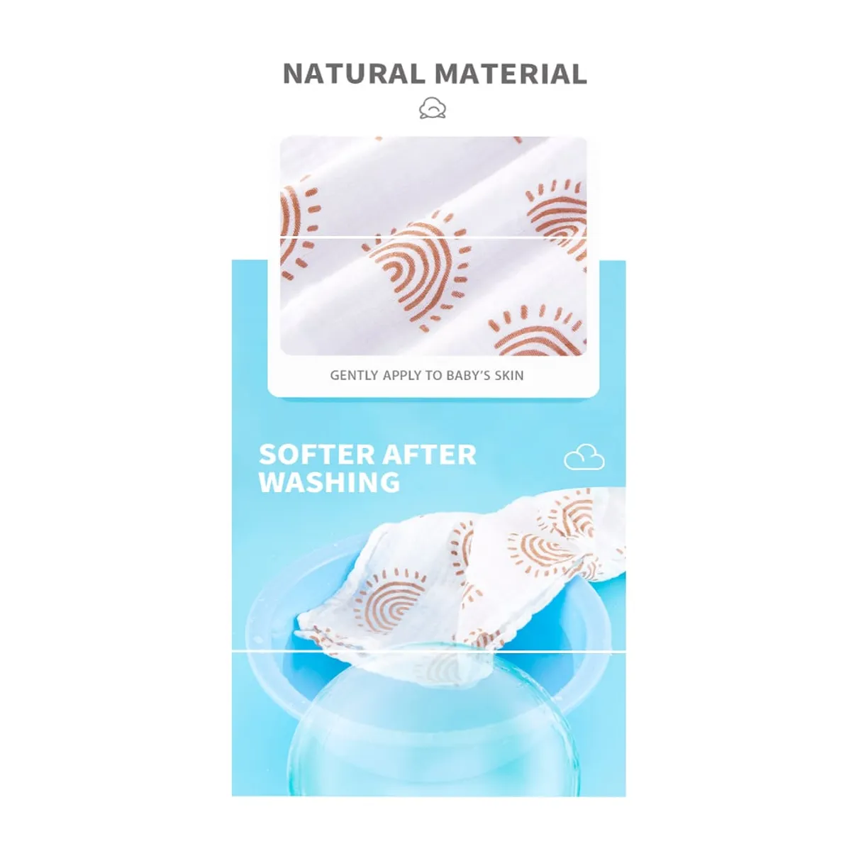 GENERICO - Manta Muselina para Bebé 100% Algodón Pack x  4 Unidades