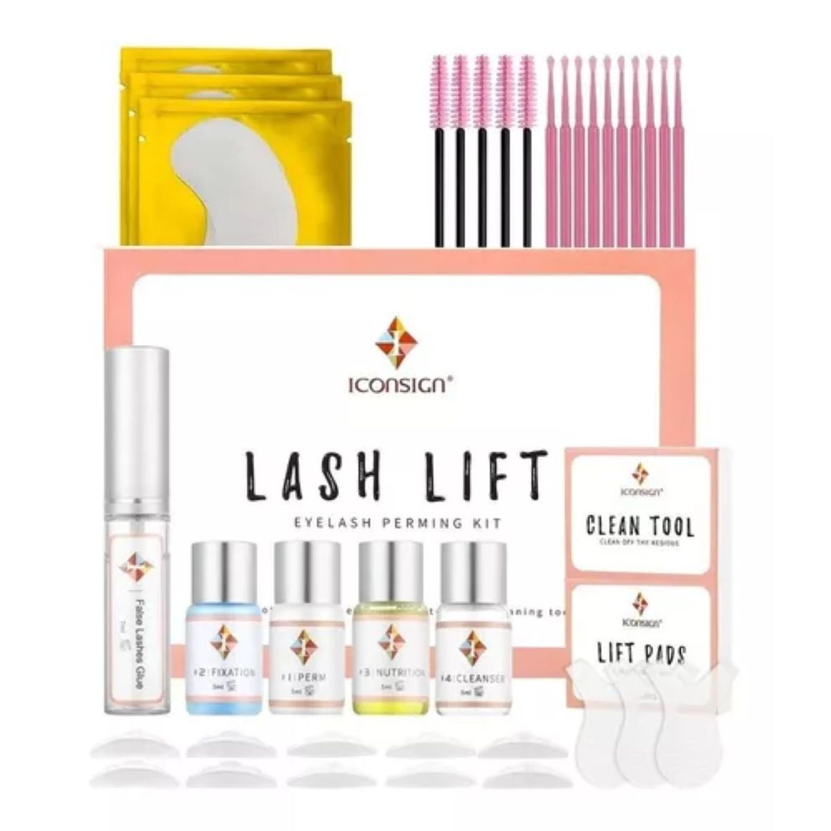 GENERICO - KIT DE LIFTING DE PESTAÑAS LASH LIFT ICONSIGN PERMANENTES