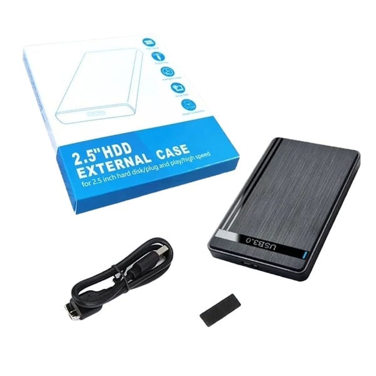 GENERICO - CASE PARA DISCO DURO SATA 2.5" A USB 3.0 PLASTICO NEGRO