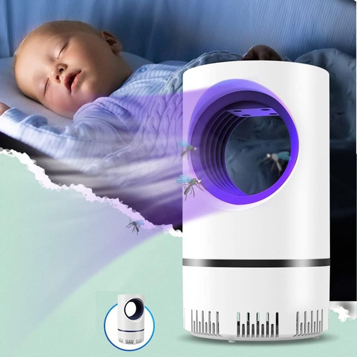 GENERICO - LÁMPARA MATA ZANCUDOS EXTRA BIG INSECTOS SIN QUÍMICOS LED UV