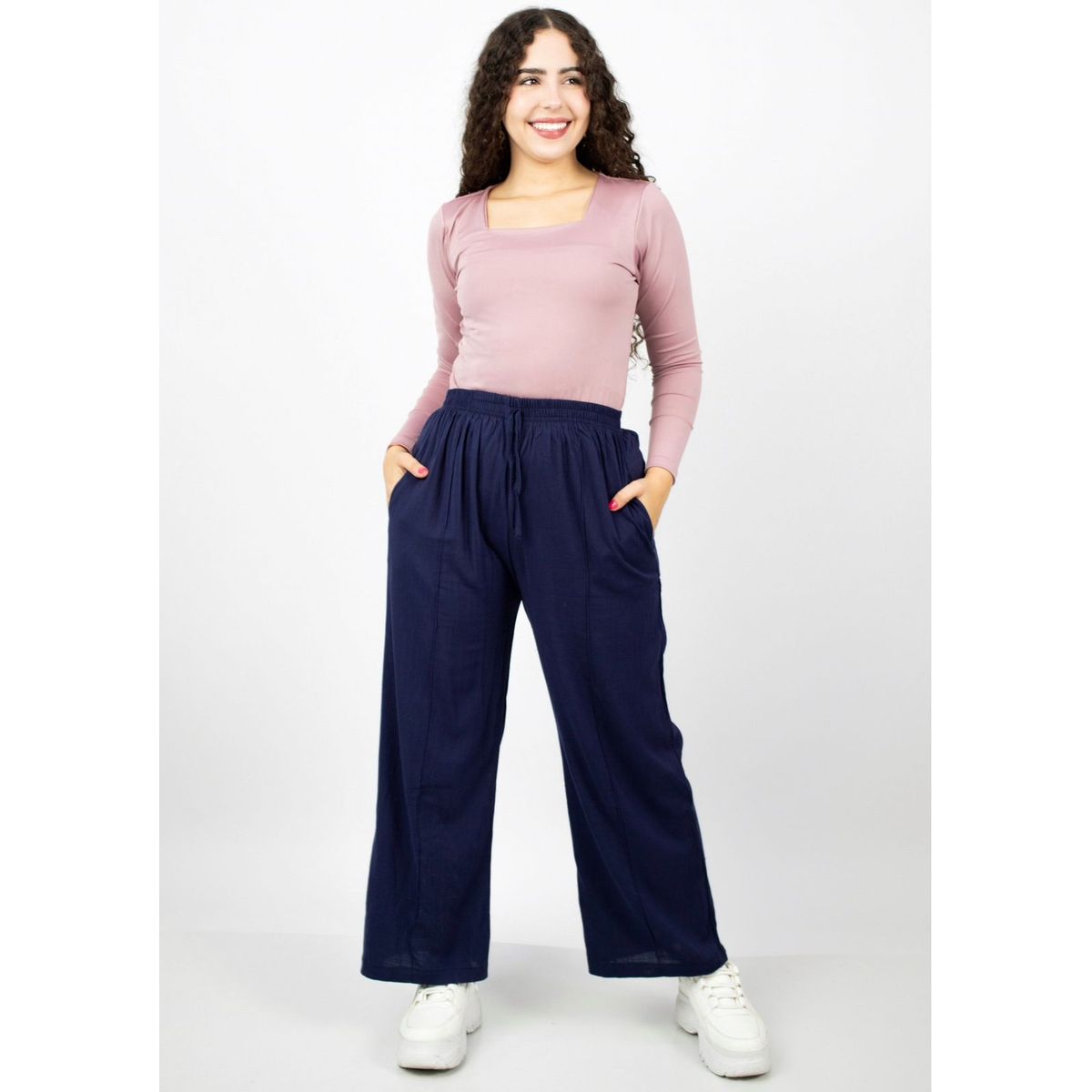GENERICO - PANTALÓN PALAZO LINO DAMA