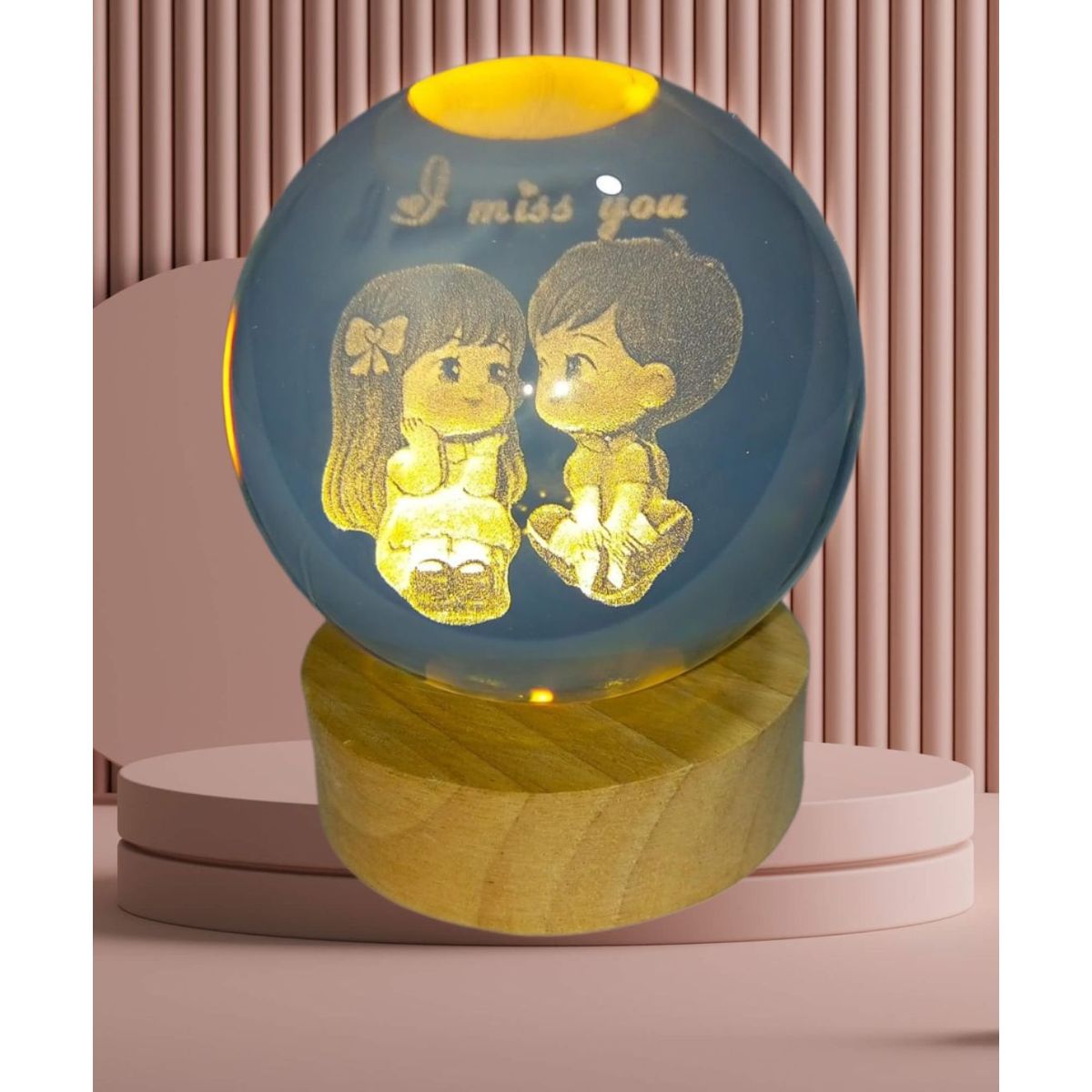 GENERICO - ESFERA DE CRISTAL XL LÁMPARA LED 3D ADORNO DECORATIVO