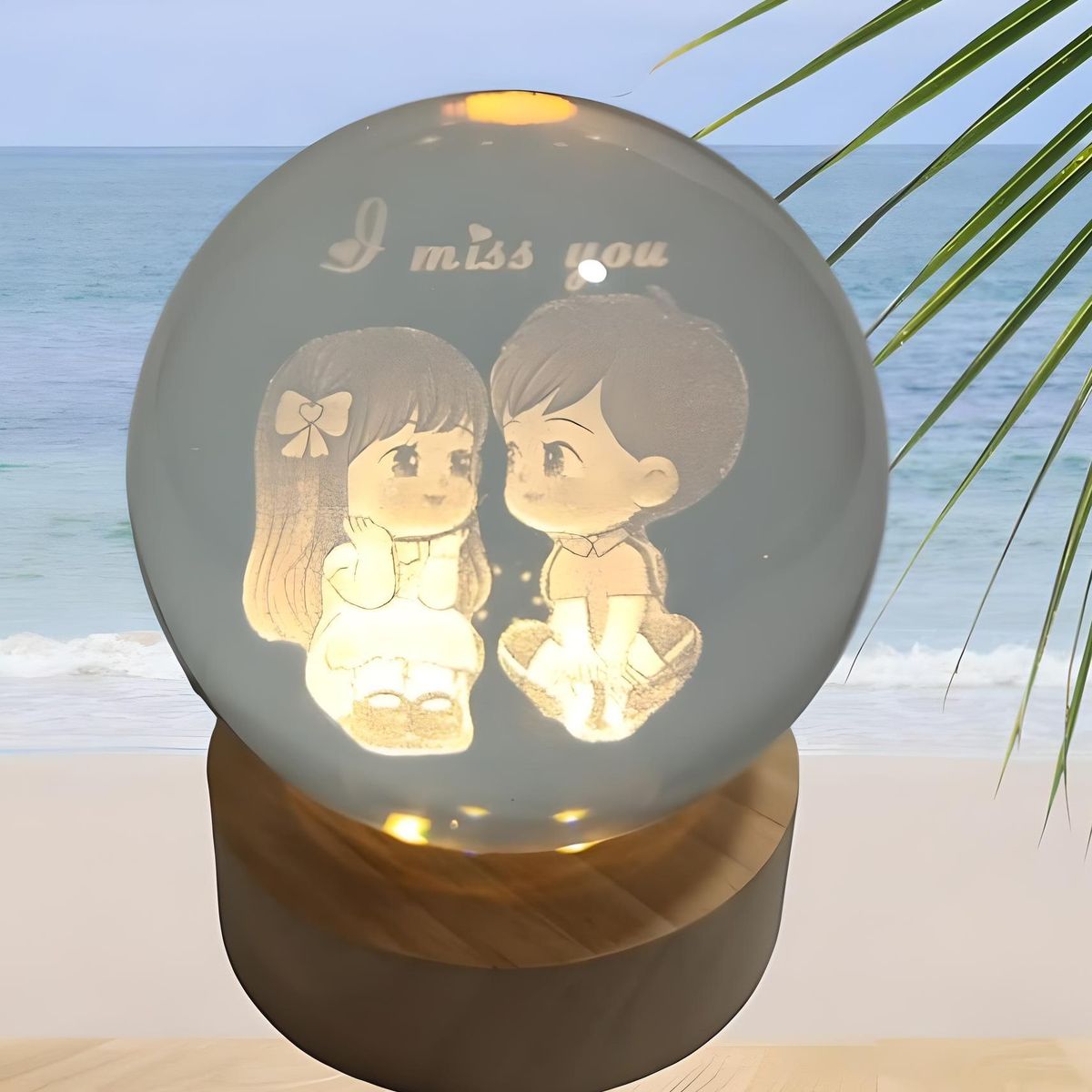 GENERICO - ESFERA DE CRISTAL XL LÁMPARA LED 3D ADORNO DECORATIVO