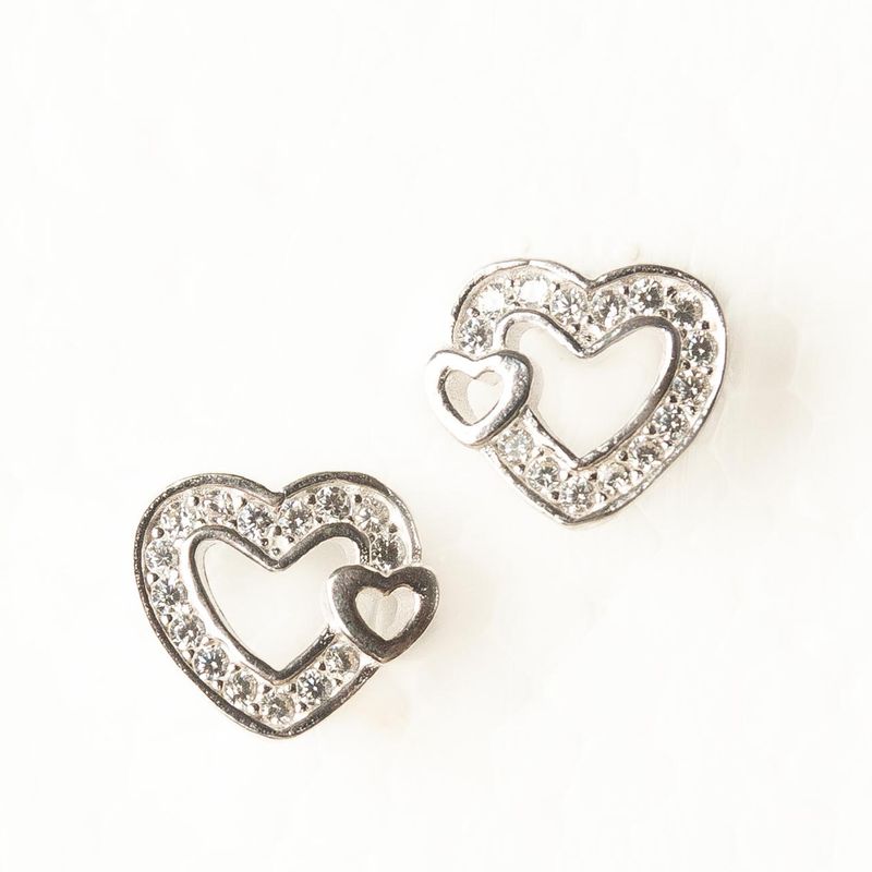 GENERICO - Arete TÚ y YO con Micro Circones en Plata