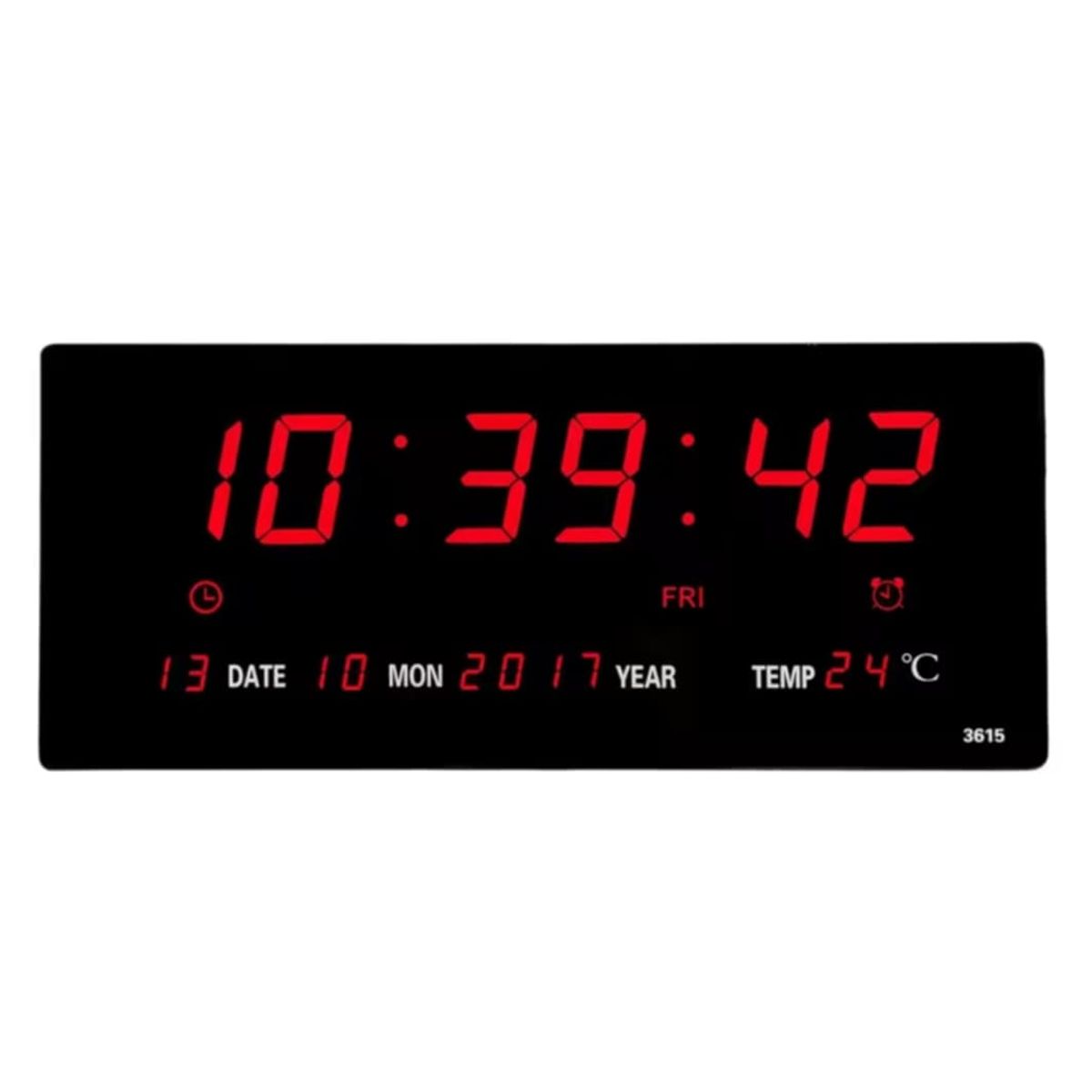 GENERICO - Reloj Digital Led 36 x 15cm de Pared de Sala - Oficina - Departamento