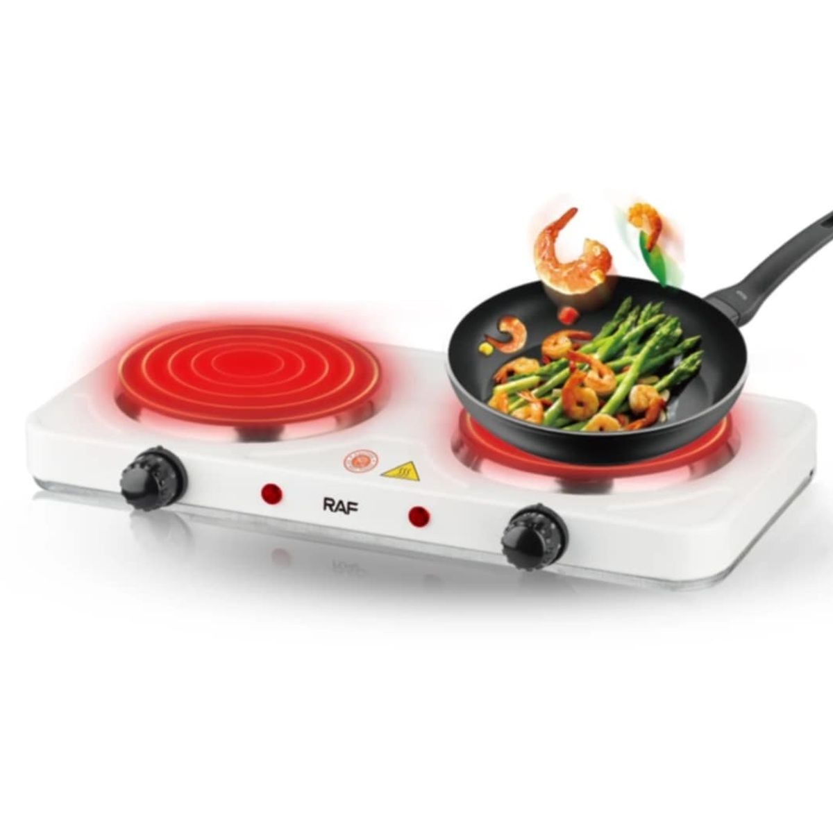 GENERICO - Cocina Electrica 2 Hornillas Portatil Elegante RAF1400 Hogar