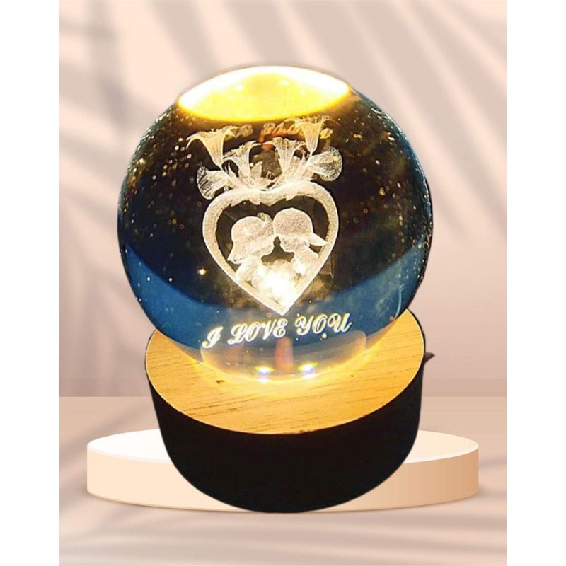 GENERICO - ESFERA DE CRISTAL XL LÁMPARA LED 3D ADORNO DECORATIVO