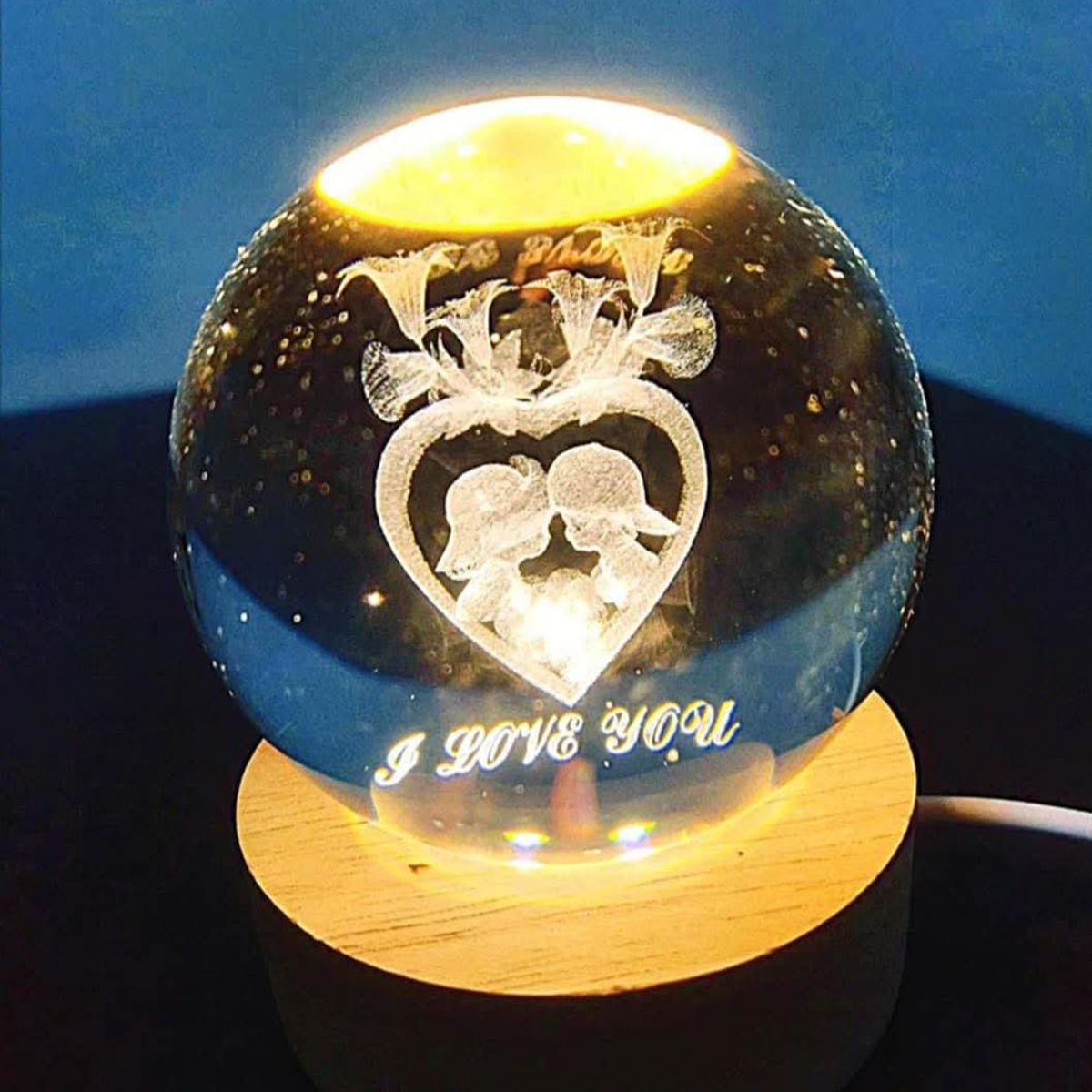 GENERICO - ESFERA DE CRISTAL XL LÁMPARA LED 3D ADORNO DECORATIVO