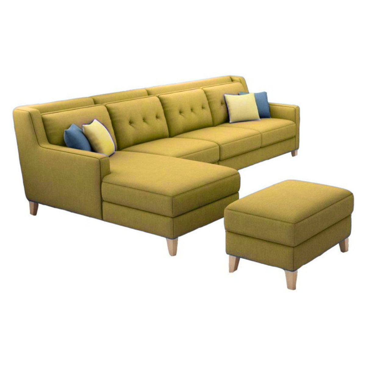 GENERICO - Seccional Izquierdo Barroco + banqueta de regalo - Amarillo