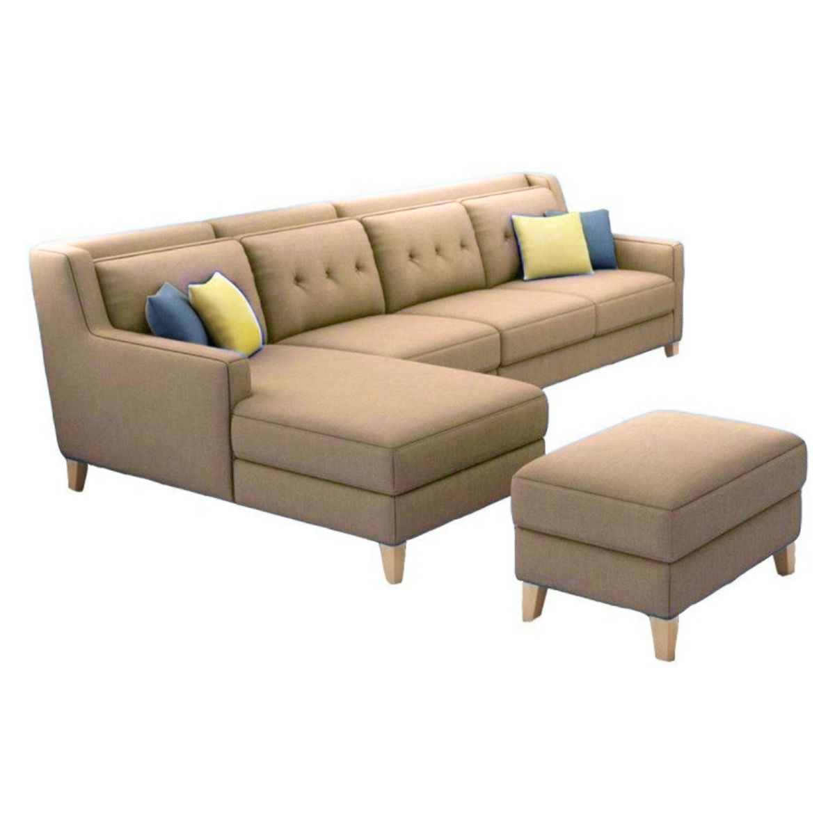 GENERICO - Seccional Izquierdo Barroco + banqueta de regalo - Beige