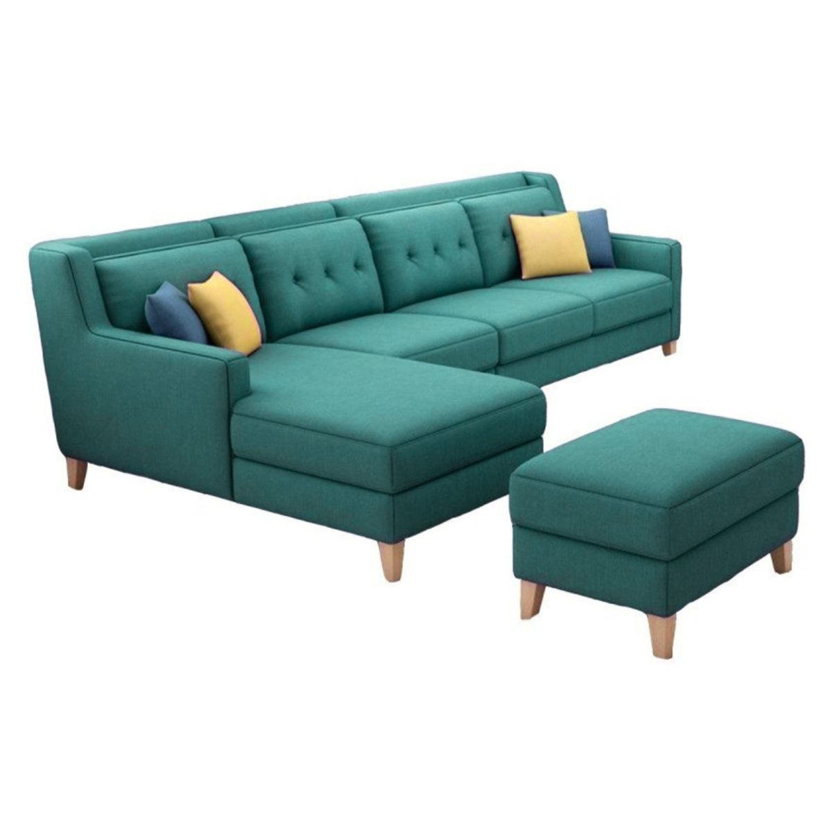 GENERICO - Seccional Izquierdo Barroco + banqueta de regalo - Turquesa