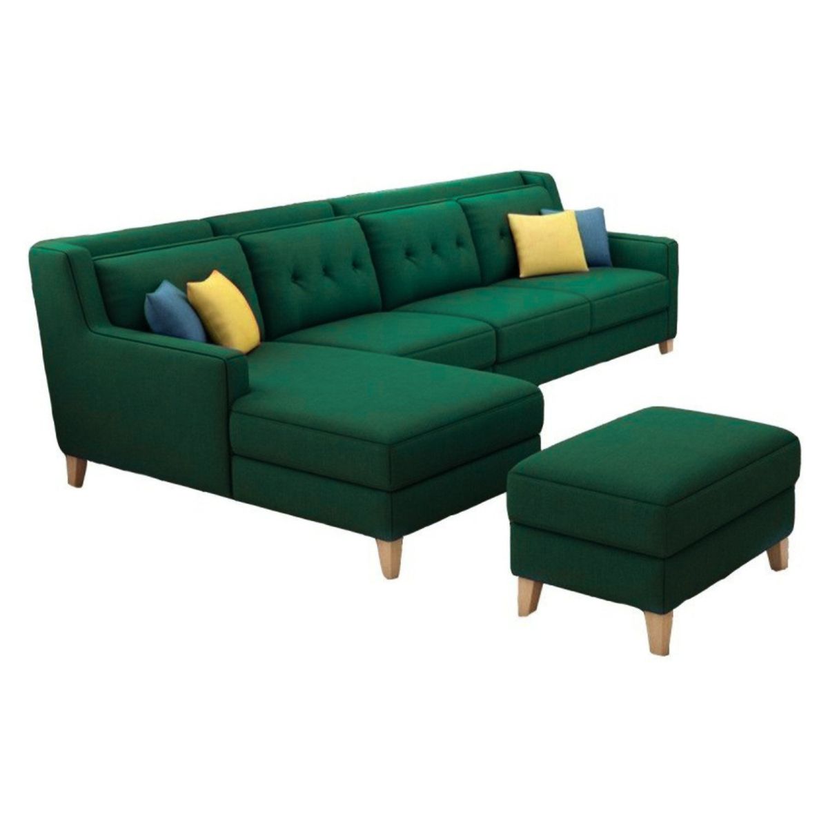 GENERICO - Seccional Izquierdo Barroco + banqueta de regalo - Verde