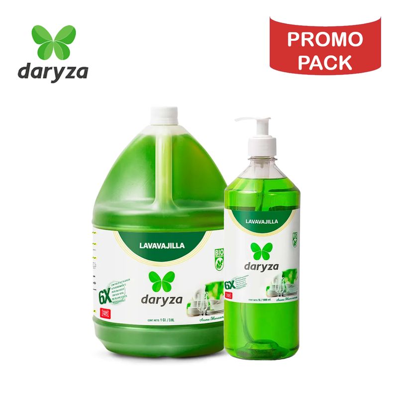 DARYZA - Lavavajilla líquido manzana DARYZA PROMO PACK