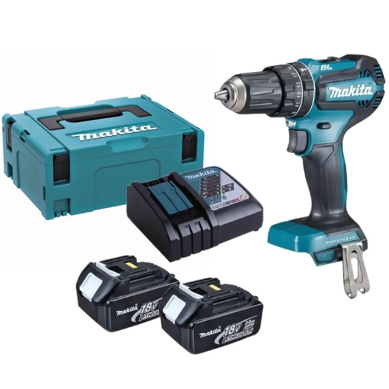 MAKITA - Taladro Percutor 1/2 18V BL + 2 Bat 3Ah DHP485F002 Makita