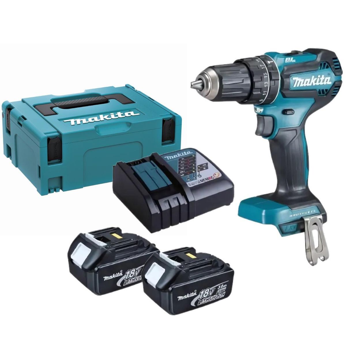 MAKITA - TALADRO PERCUTOR  1/2 18V BL + 2 BAT 3AH DHP485F002 MAKITA