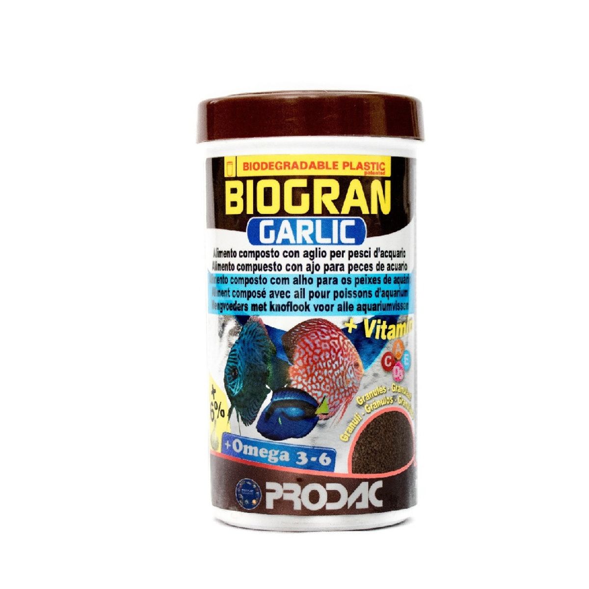 GENERICO - Alimento completo con ajo peces tropicales BIOGRAN 120 grs.