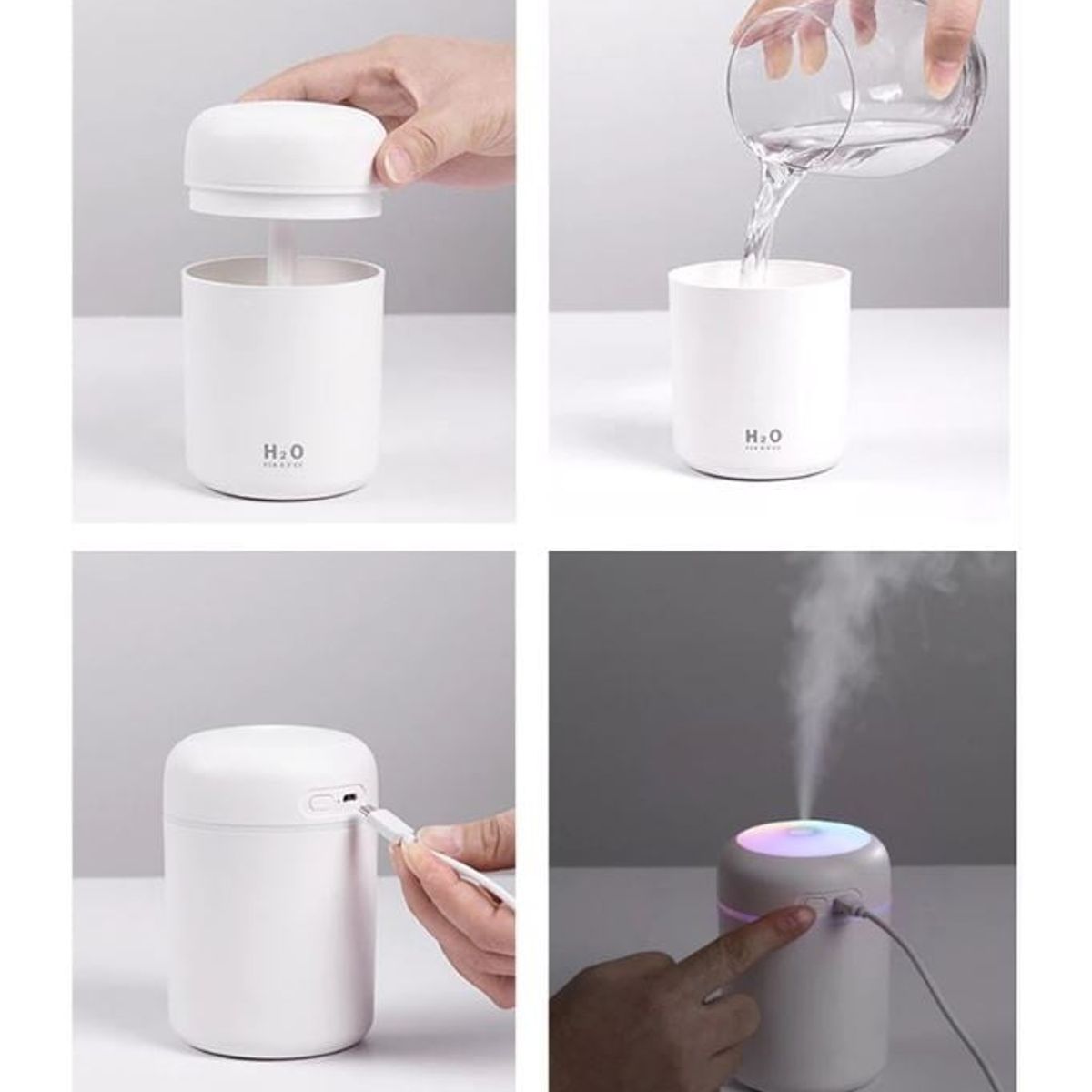 GENERICO - Humidificador Rosado portátil USB difusor de Aroma con luces led