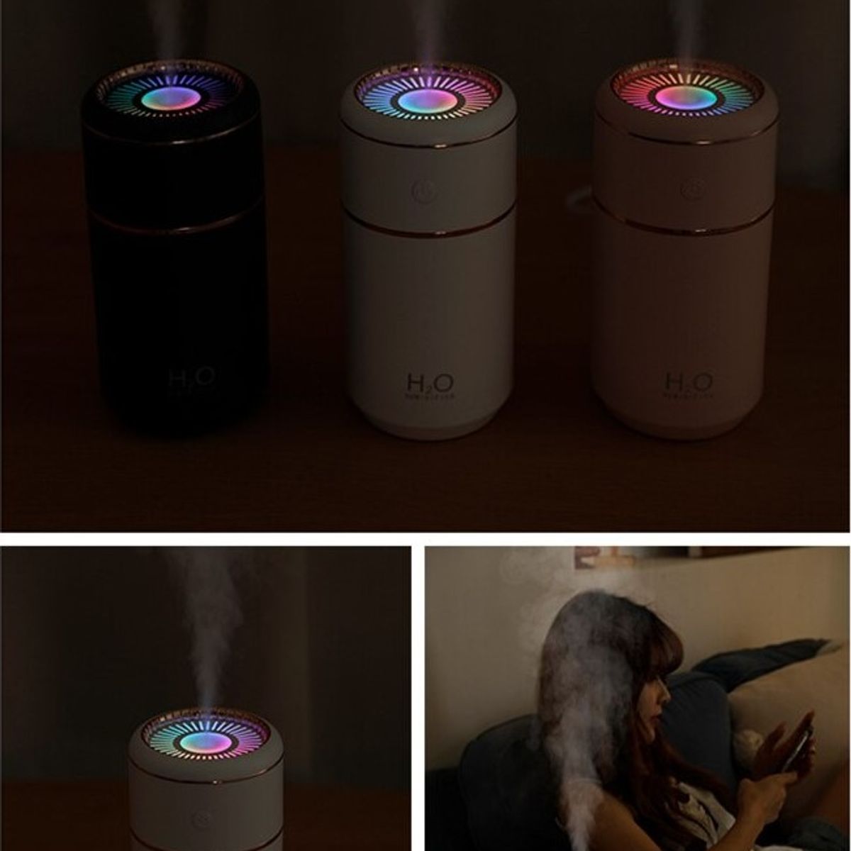 GENERICO - Humidificador Difusor Geller con luces Led - 350ml